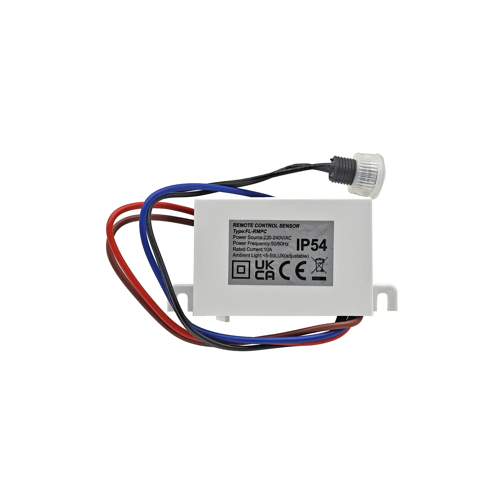 D1005  Espial Remote Fixing 20mm Miniature Photocell IP65 20-80 Lux 10A White